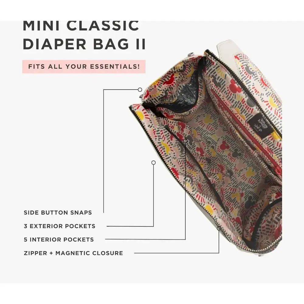 Freshly Picked Classic Mini Diaper Bag Backpack, Vegan Leather Disney New